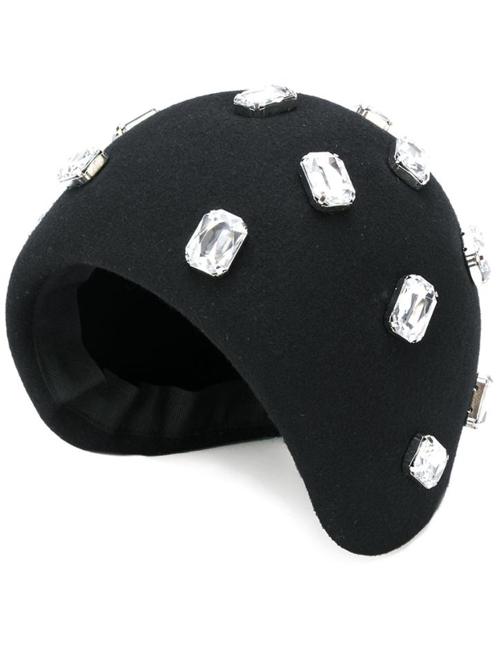 Gianluca Capannolo Rhinestone Embellished Hat - Black