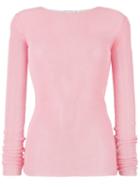 Helmut Lang Drop Needle Woven Top - Pink