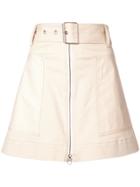 Proenza Schouler Pswl Belted Zip Skirt - White