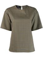 Rochas Plaid Print Top - Green