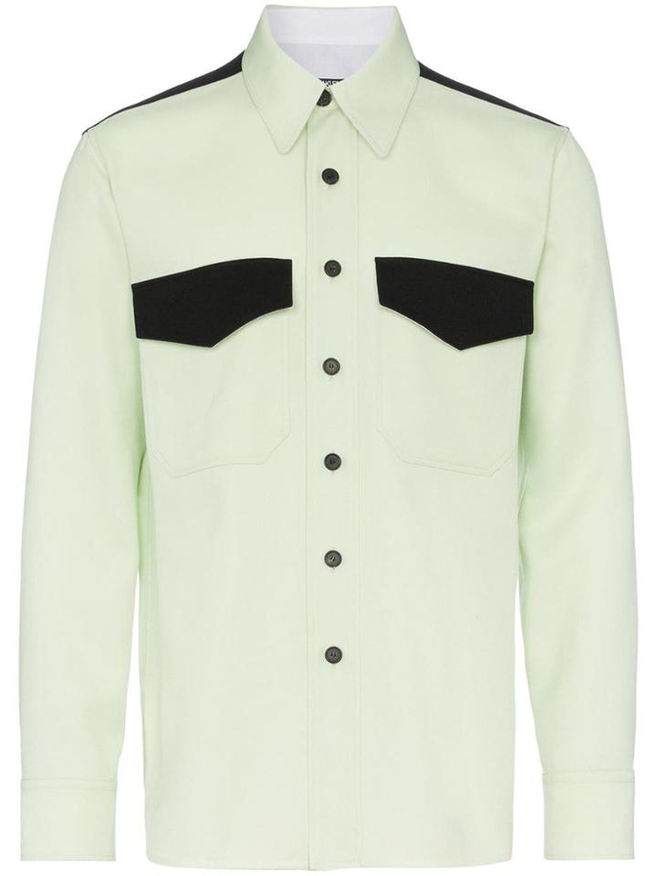 Calvin Klein 205w39nyc Flap Pocket Virgin Wool Shirt - Green