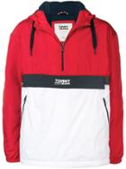 Tommy Jeans Logo Print Colour Block Jacket - Red