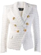 Balmain Double-breasted Tweed Jacket - White