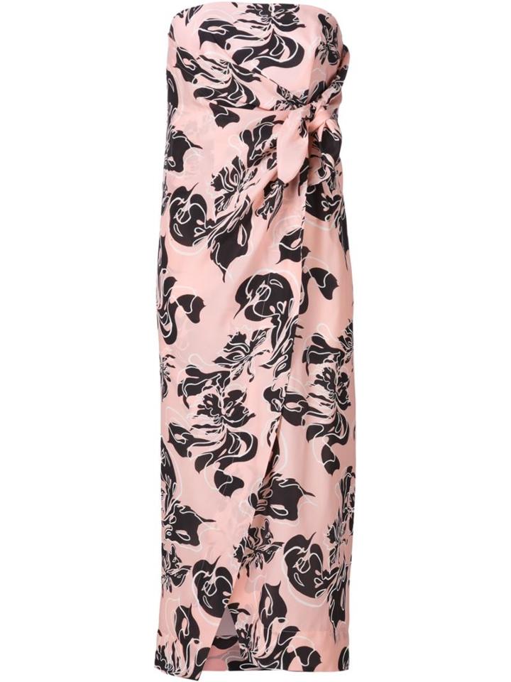 Cédric Charlier Strapless Midi Dress, Women's, Size: 38, Pink/purple, Silk