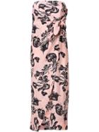 Cédric Charlier Strapless Midi Dress, Women's, Size: 38, Pink/purple, Silk