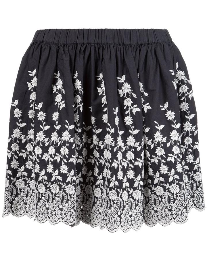 Ulla Johnson Scalloped Printed Skirt, Women's, Size: 4, Blue, Cotton