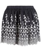 Ulla Johnson Scalloped Printed Skirt, Women's, Size: 4, Blue, Cotton