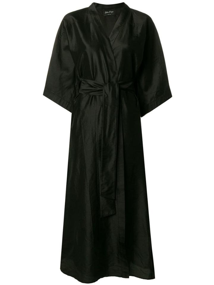 Andrea Ya'aqov Silk Kimono Dress - Black