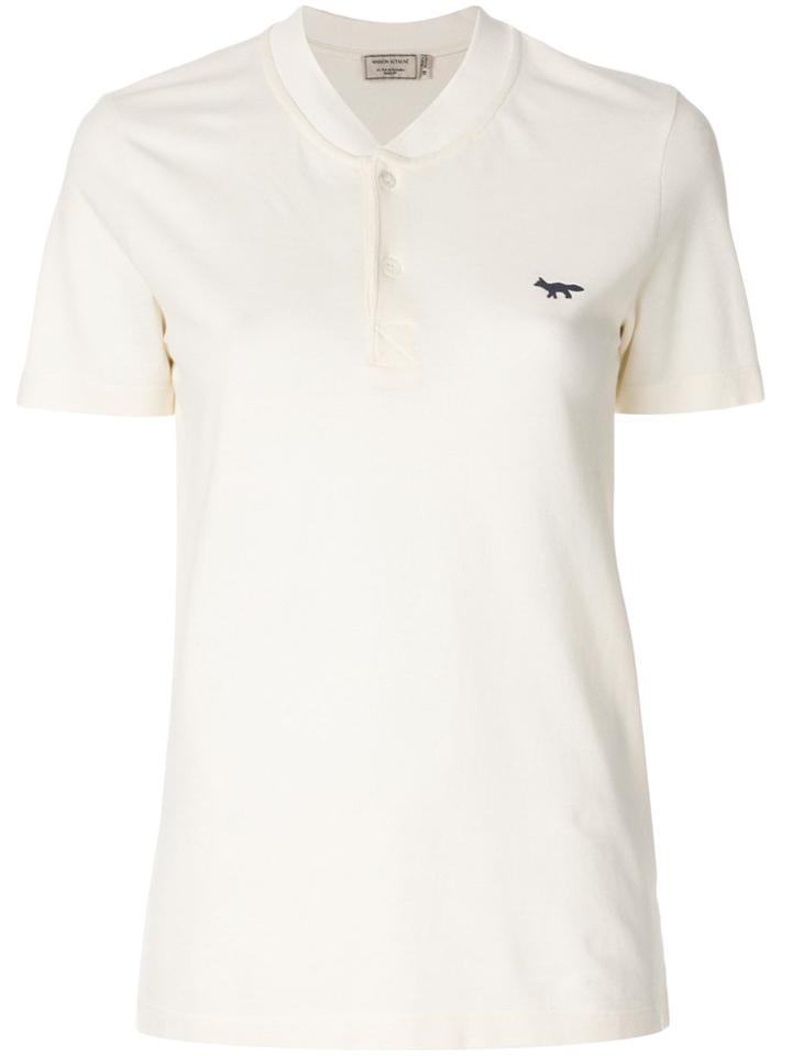 Maison Kitsuné Logo Embroidered Polo Shirt - Nude & Neutrals