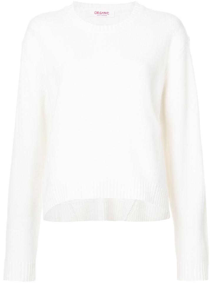 Organic By John Patrick Classic Crew Neck Sweater - White
