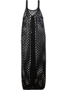 Marni Knitted Mesh Dress, Women's, Size: 44, Black, Cotton