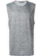 T By Alexander Wang Striped Tank Top, Men's, Size: M, Grey, Linen/flax