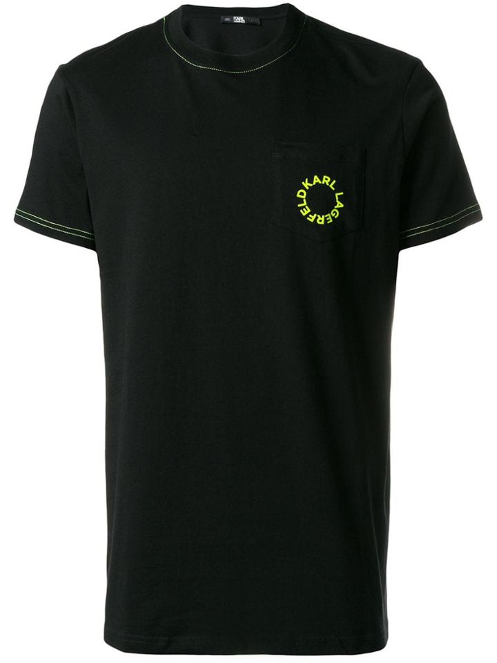 Karl Lagerfeld Neon Pocket T-shirt - Black