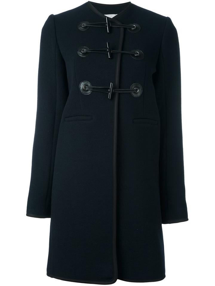 Carven Toggle Coat, Women's, Size: 36, Blue, Polyamide/acetate/viscose/virgin Wool