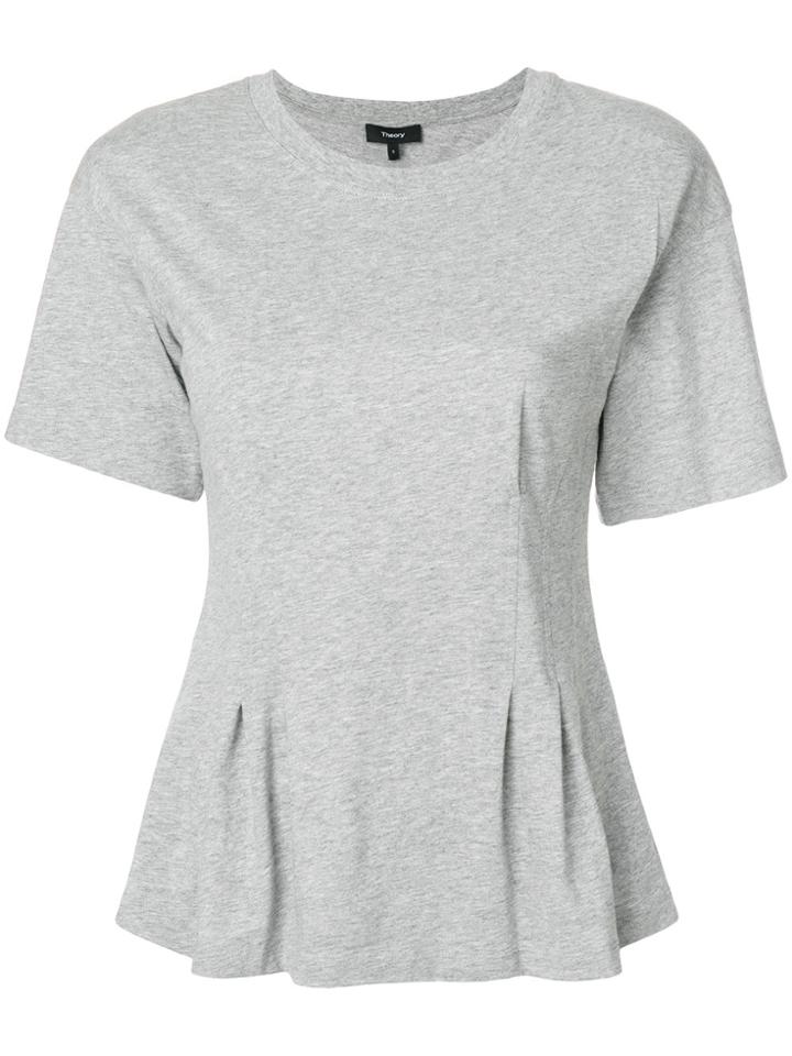 Theory Flared Hem Top - Grey