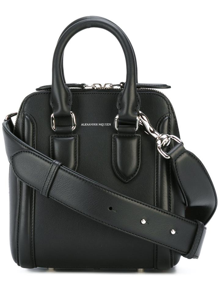 Alexander Mcqueen Small 'heroine' Bag, Women's, Black, Leather