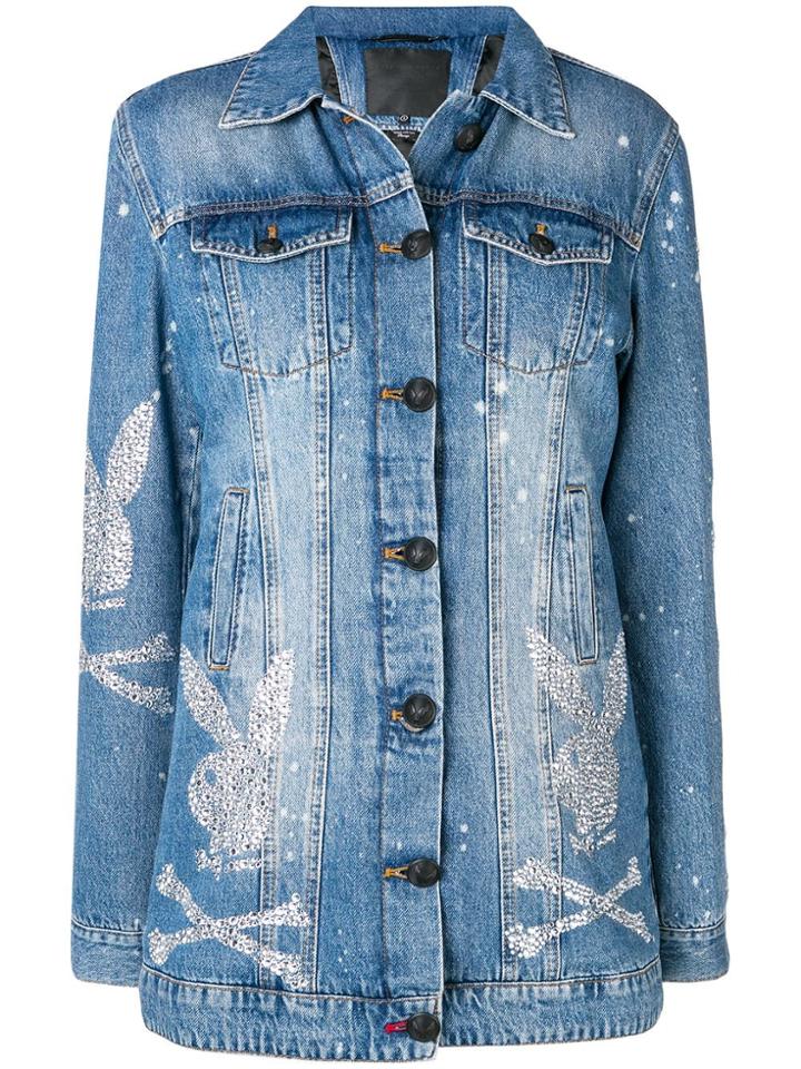 Philipp Plein Playboy Denim Jacket - Blue