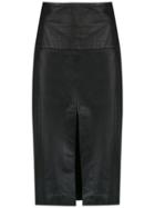 Clé Leather Skirt - Black