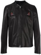 Fendi Bag Bugs Jacket, Men's, Size: 50, Black, Leather/nylon/spandex/elastane/plastic