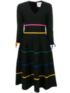 Carolina Herrera Stripe Detail Dress - Black