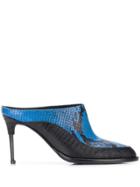 A.f.vandevorst Python Print Mules - Blue