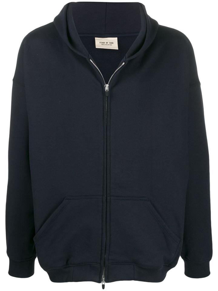 Fear Of God Plain Zipped Hoodie - Blue