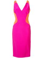Mugler Colour Block Sleeveless Mini Dress - Pink & Purple