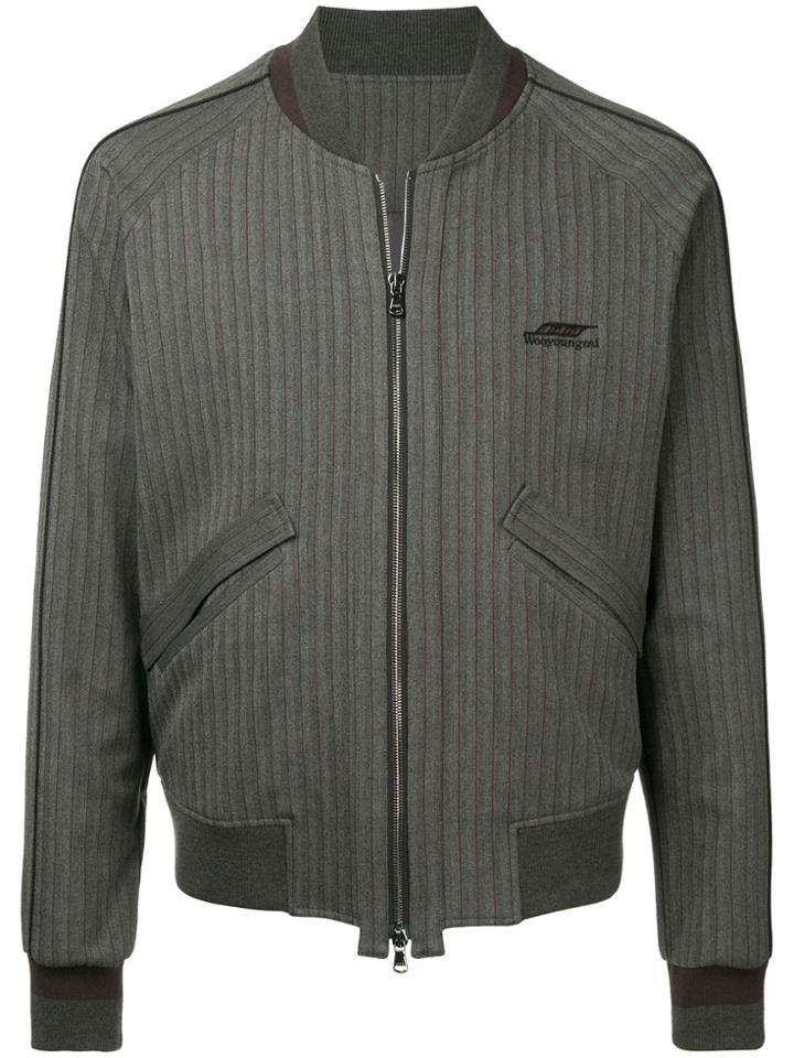 Wooyoungmi Logo Embroidered Bomber Jacket - Grey