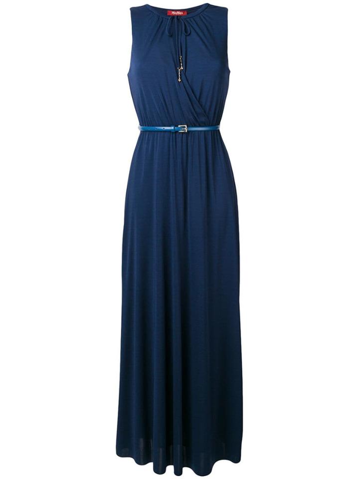 Max Mara Studio Belted Maxi Dress - Blue
