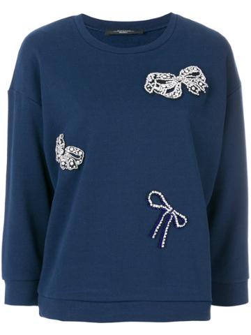 Weekend By Max Mara Bow Embellished Sweater - Blue