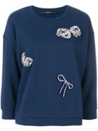 Weekend By Max Mara Bow Embellished Sweater - Blue