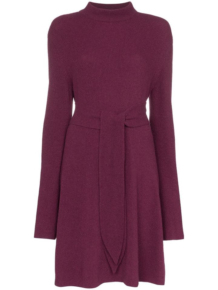 Nanushka Abhaya Knotted Merino Wool Dress - Purple