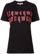 Mcq Alexander Mcqueen Logo Embroidered T-shirt, Women's, Size: Xl, Black, Cotton