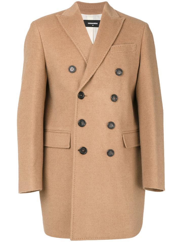 Dsquared2 - Double Breasted Coat - Men - Camel Hair - 52, Nude/neutrals, Camel Hair