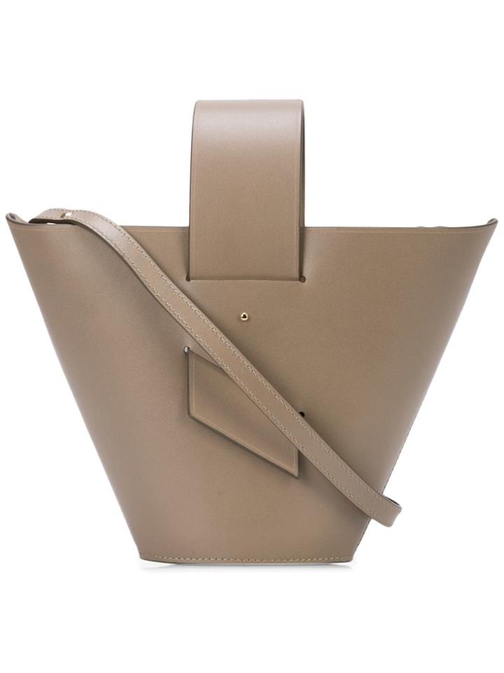 Carolina Santo Domingo Amphora Mini Leather Tote - Grey
