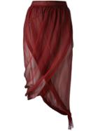 Romeo Gigli Vintage Draped Wrap Skirt - Red