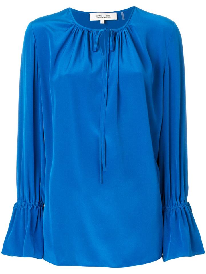 Diane Von Furstenberg Keyhole Blouse - Blue