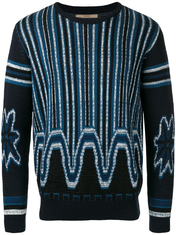 Nuur - Patterned Sweater - Men - Cotton - 48, Blue, Cotton