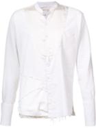 Greg Lauren Distressed Shirt, Men's, Size: 4, White, Cotton