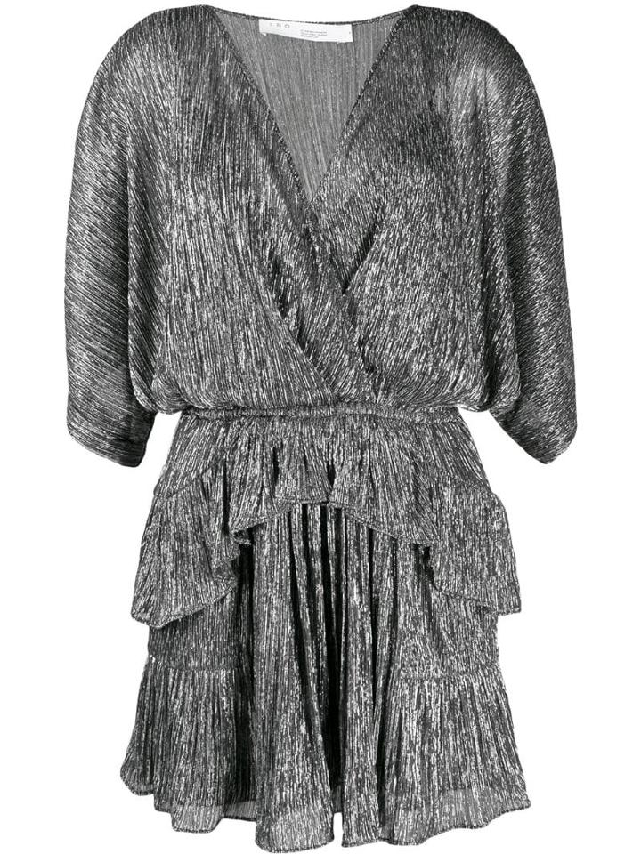 Iro Ruffled Mini Dress - Silver