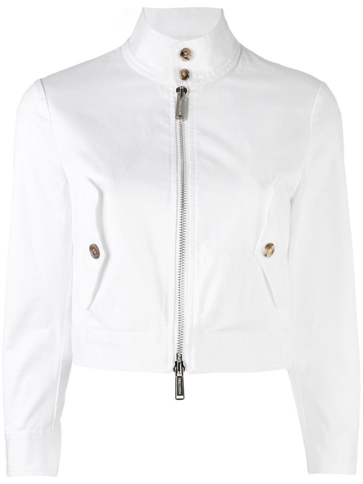 Dsquared2 - Cropped Jacket - Women - Cotton/spandex/elastane - 40, White, Cotton/spandex/elastane