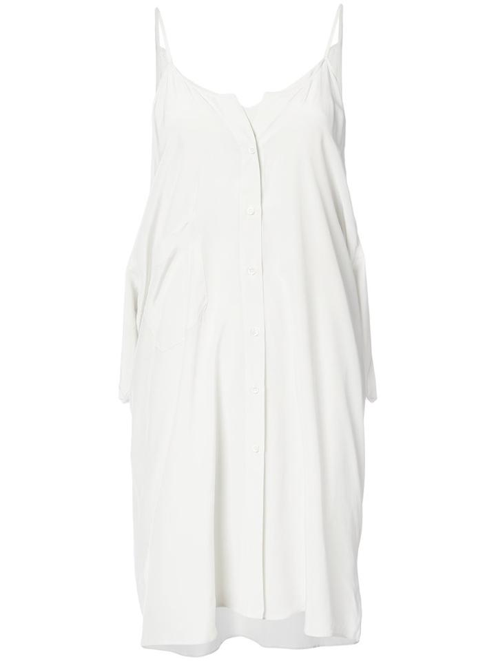 Maison Margiela - Tie Front Colour Block Dress - Women - Silk - 40, White, Silk