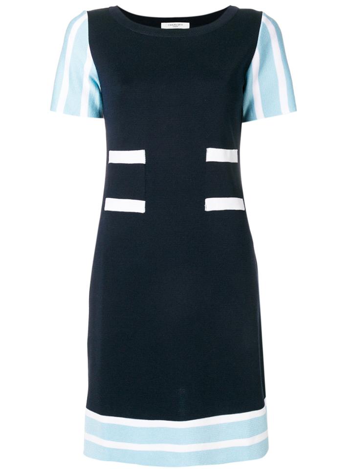 Charlott Striped Detail Knit Dress - Blue