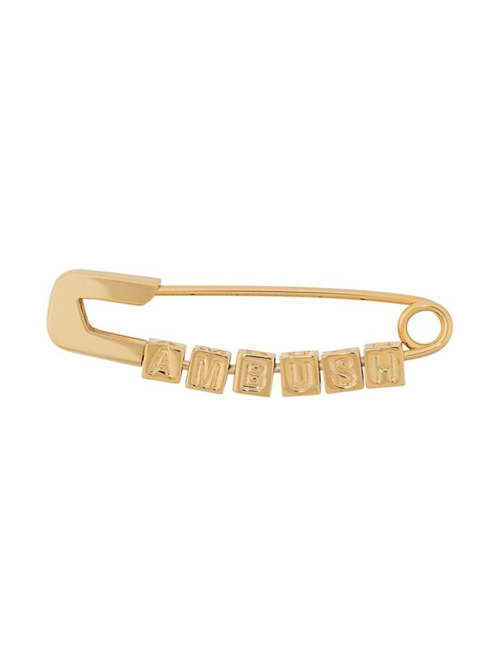 Ambush Engraved Logo Brooch - Gold