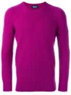 Drumohr Crew Neck Jumper, Men's, Size: 50, Pink/purple, Lambs Wool
