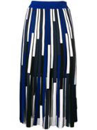 D.exterior A-line Pleated Skirt - Blue