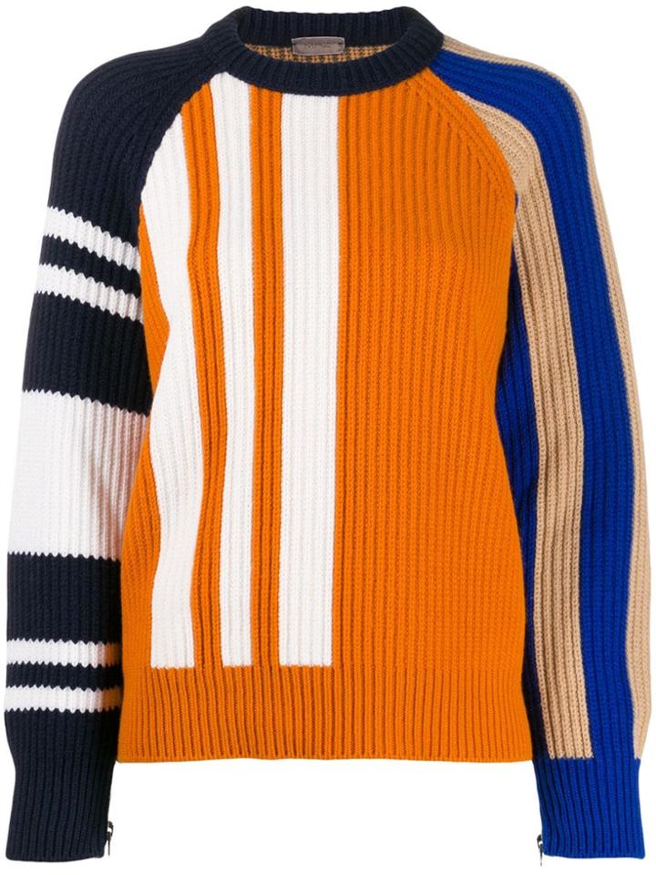 Mrz Colour-block Ribbed Jumper - Orange