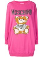 Moschino Teddy Intarsia Sweater Dress - Pink