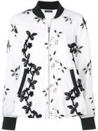 Natori Embroidered Bomber Jacket - White