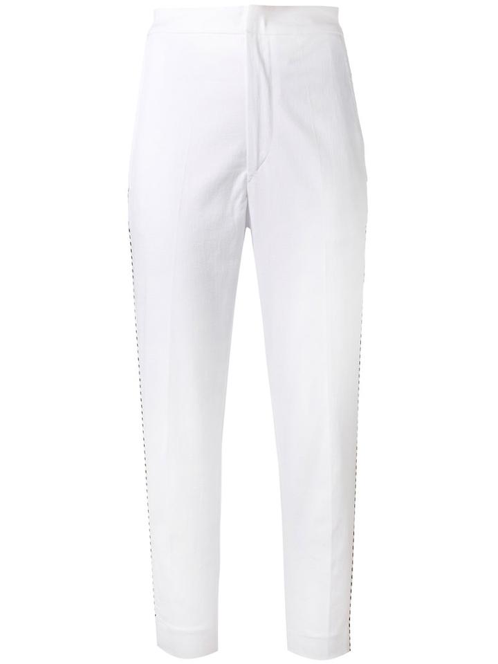Isabel Marant Étoile Holm Cropped Trousers, Women's, Size: 38, White, Cotton/polyester/spandex/elastane